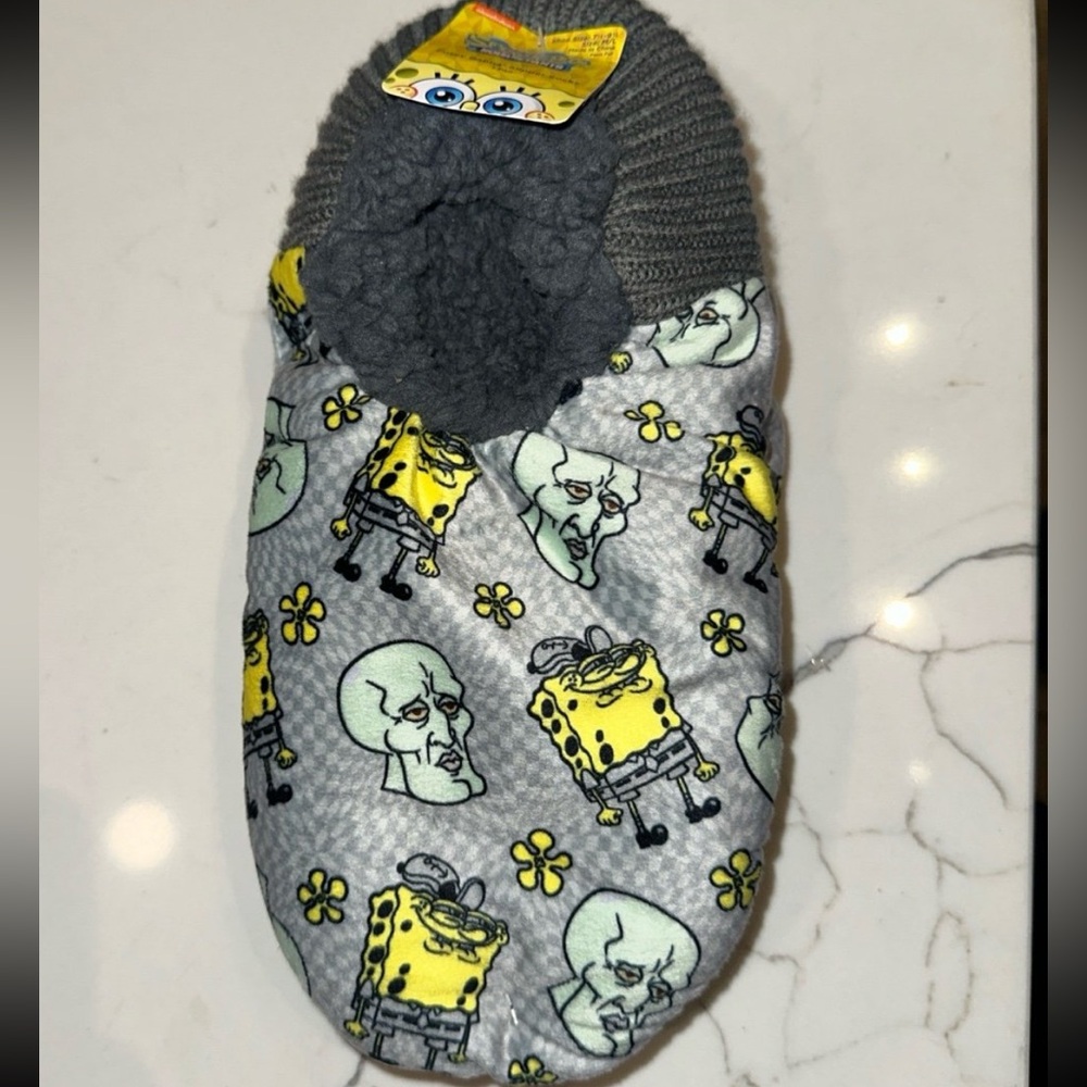 SpongeBob Handsome Squidward Fuzzy Baba Slipper Socks